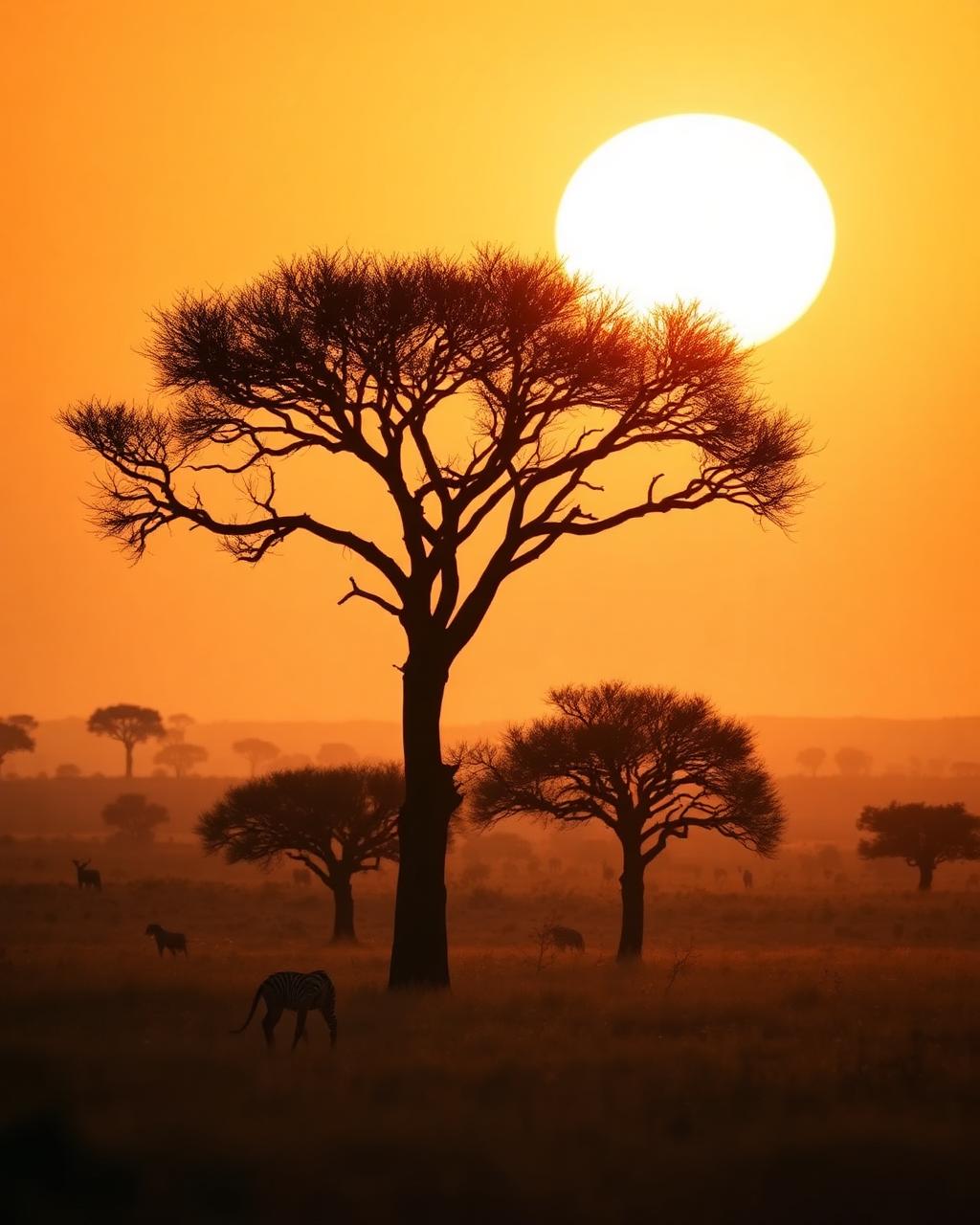 African plains at golden hour